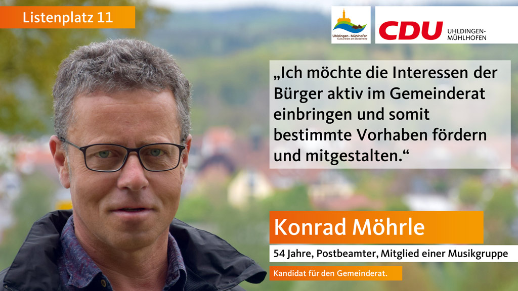 Konrad Möhrle, Kandidat für den Gemeinderat